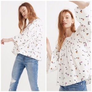 Madewell white floral shirt